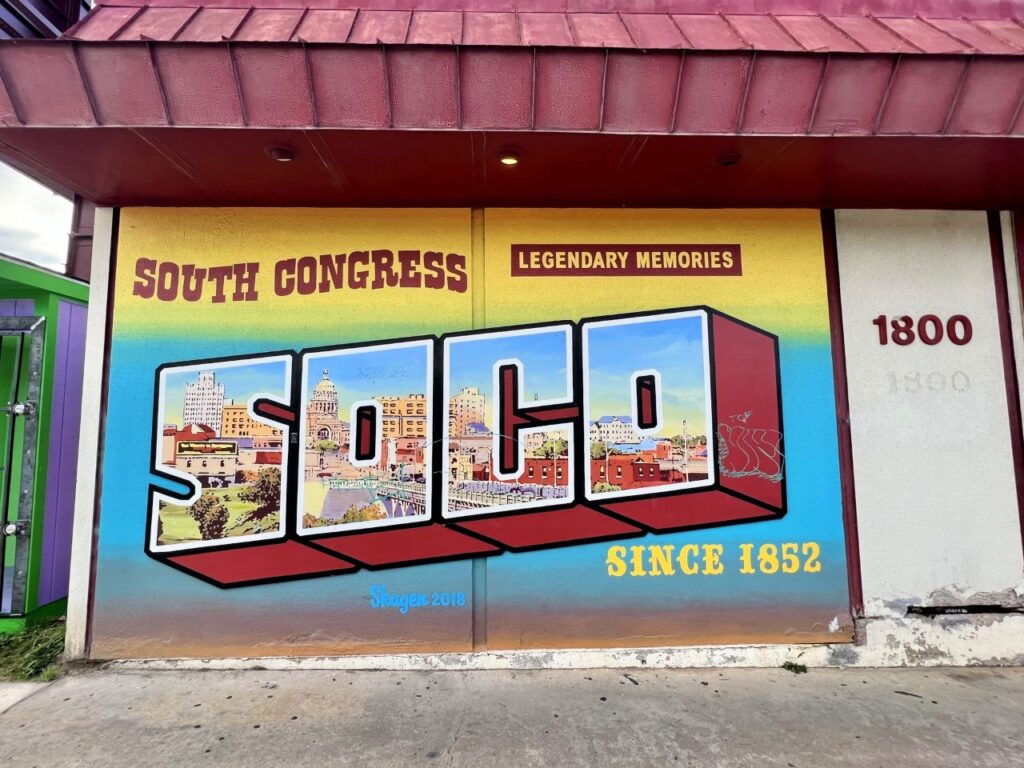 south congress mural in Austin,Texas