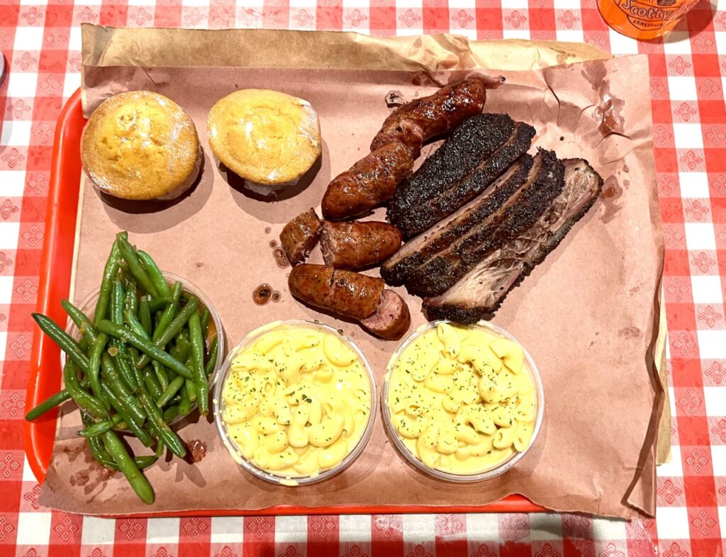 barbecue food from Terry Black's BBQ restaurant