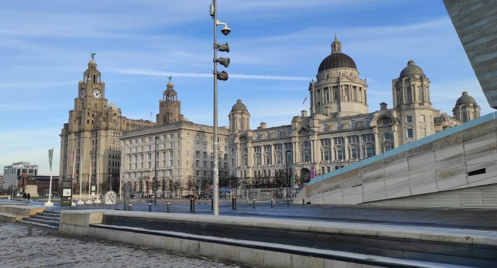 three buildings in Liverpool known as "The Three Graces"