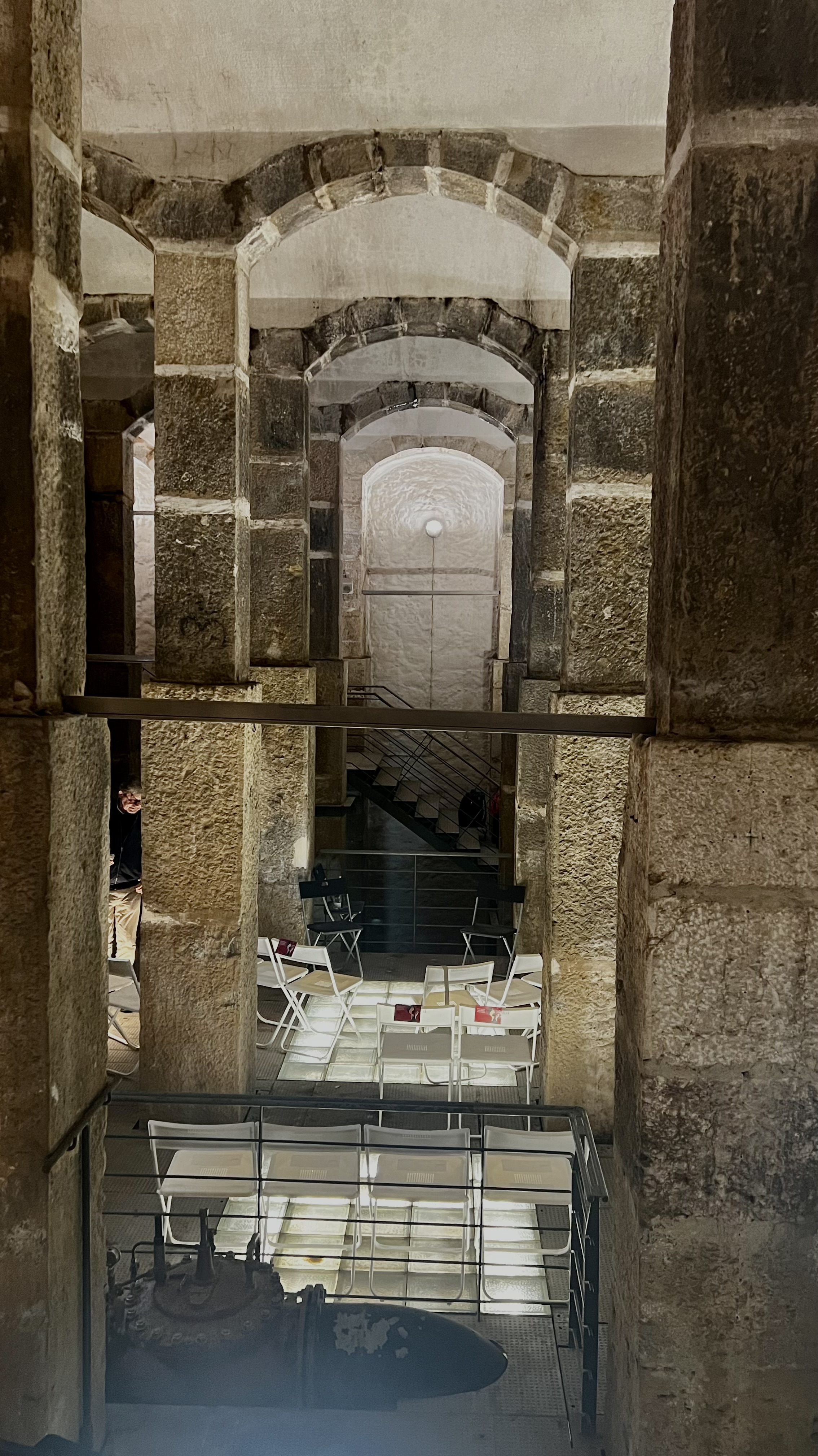 an underground venue with chairs