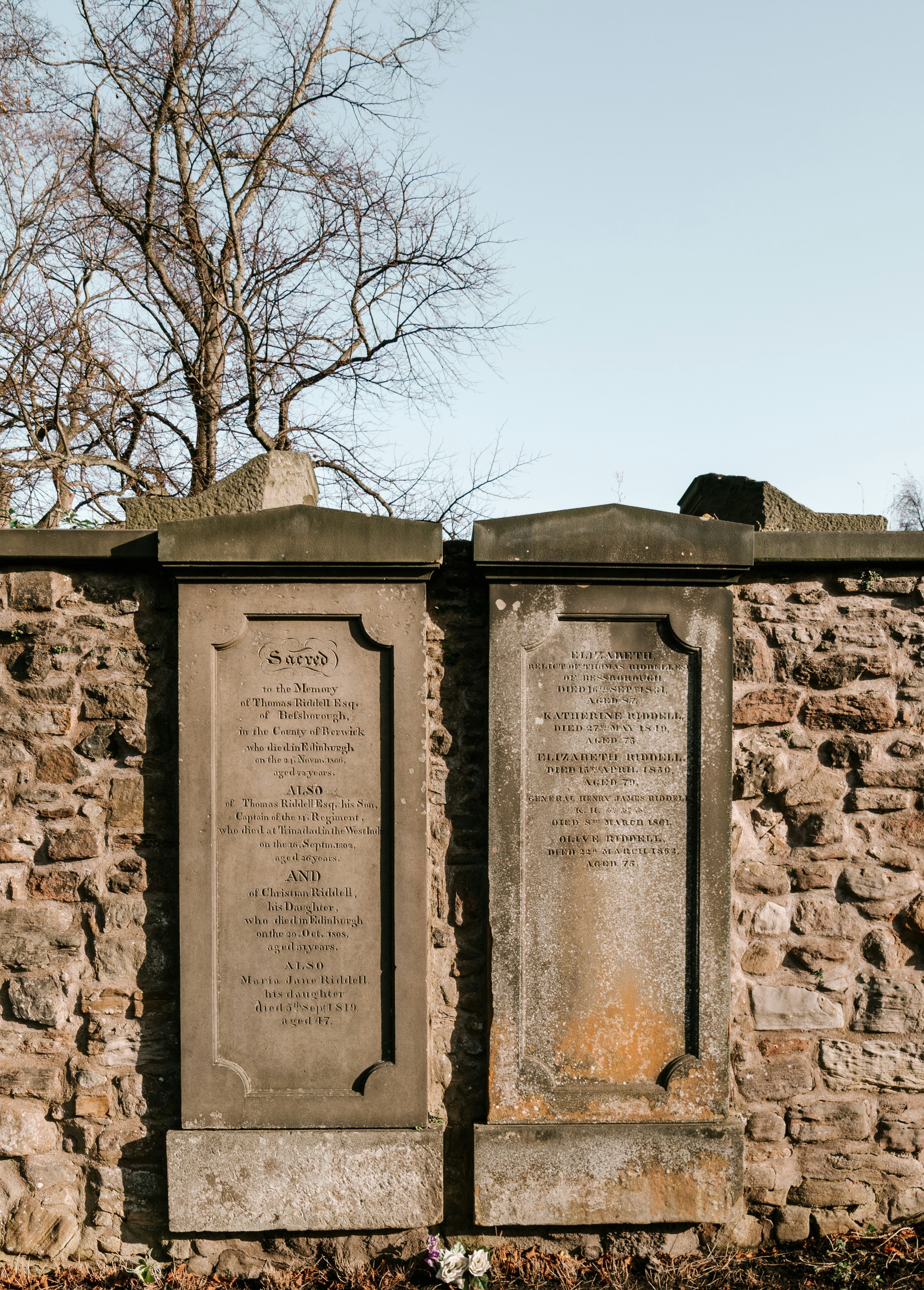 two tombstones